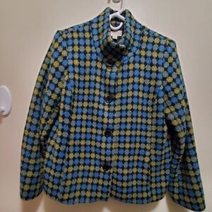 Appleseeds vintage lined Blue and Yellow Women's Jacket